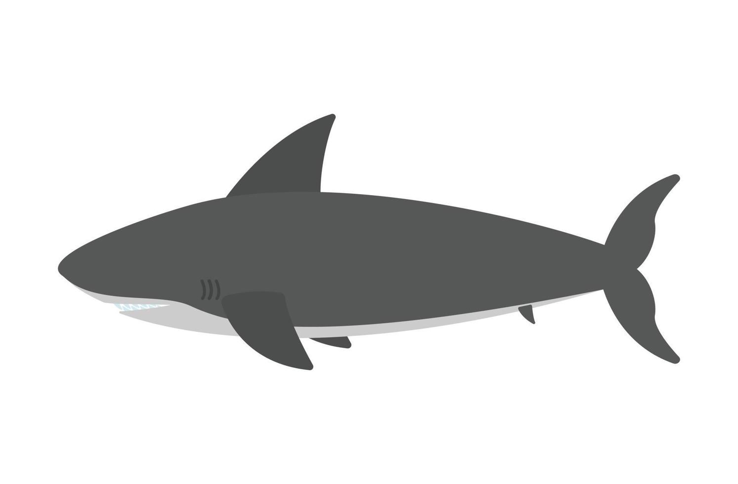 icono de clipart de tiburón de dibujos animados en diseño de ilustración de vector plano animales marinos