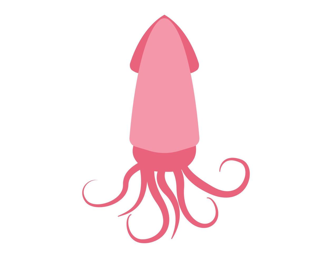 Cute squid cartoon vector illustration