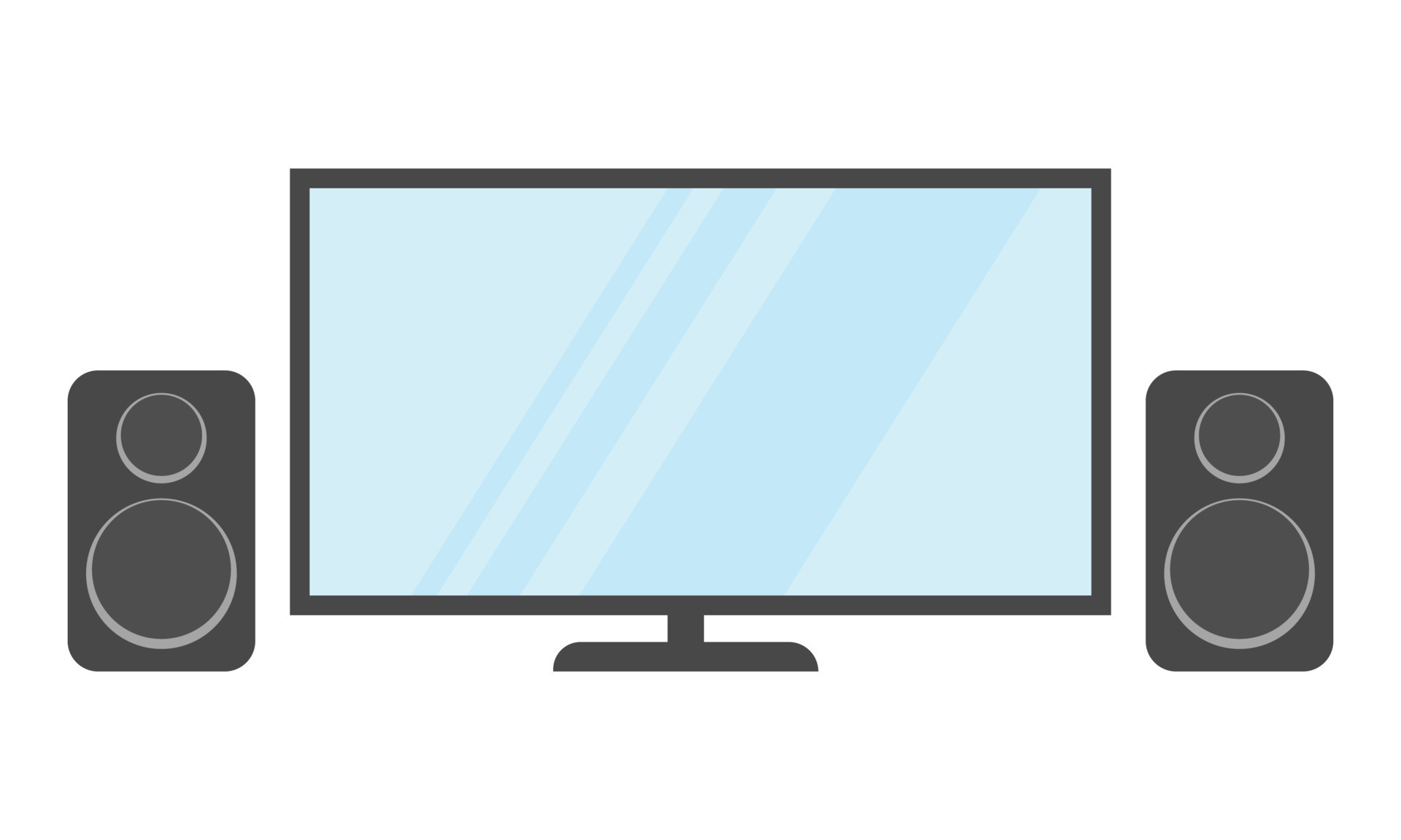 Flat tv and computer set icon vector for home living room interior