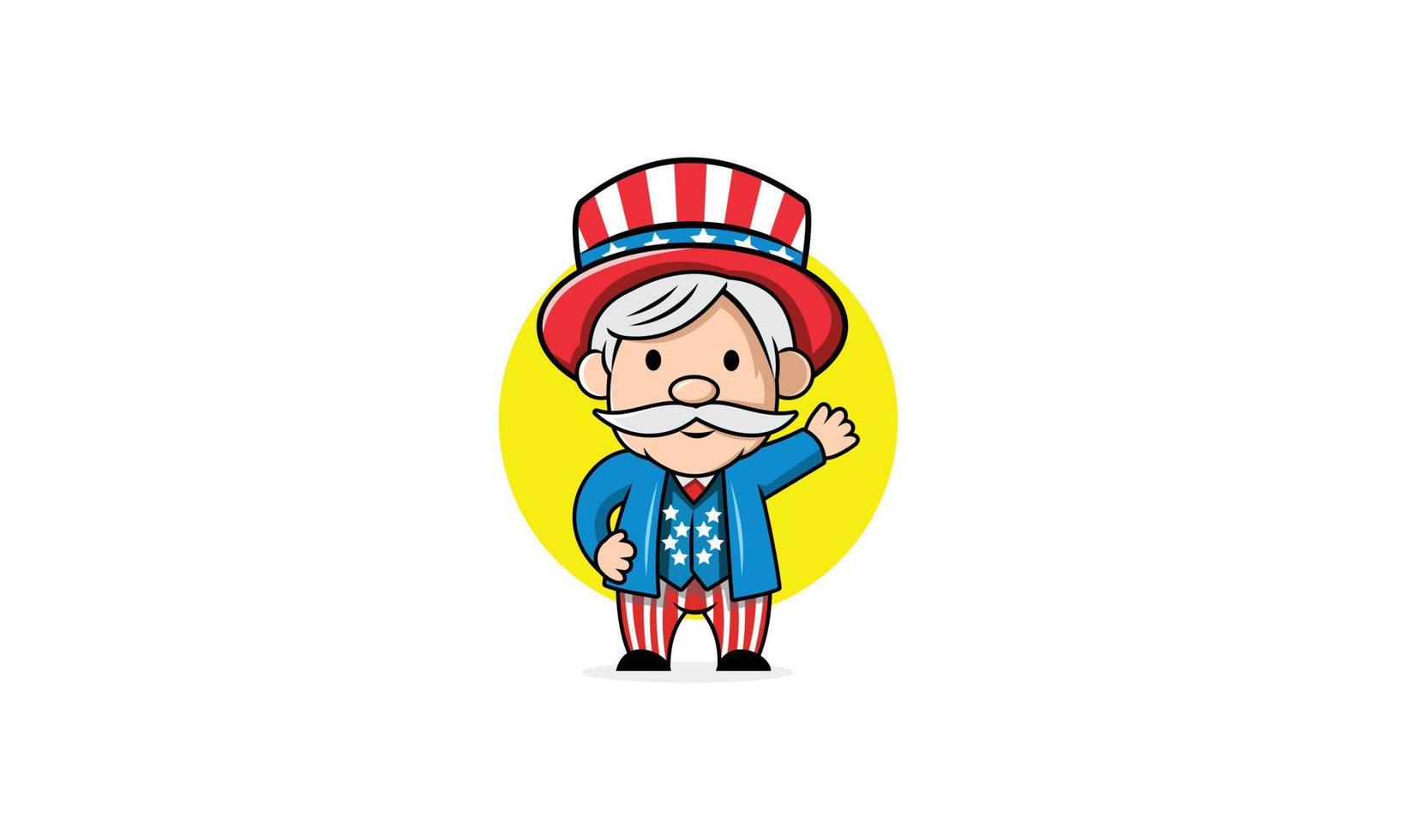 American Star Mascot Design vector