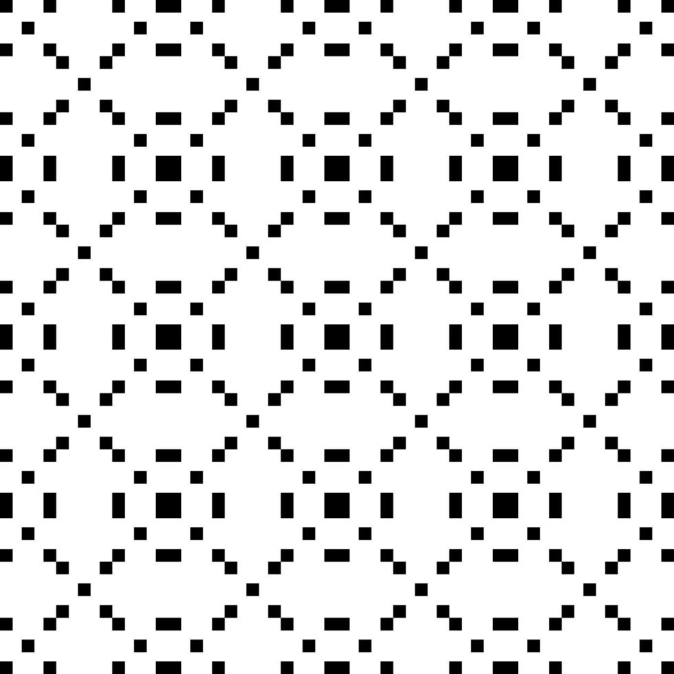 Vector pattern of seamless black squares, pixels on a white background. Abstract geometric background.
