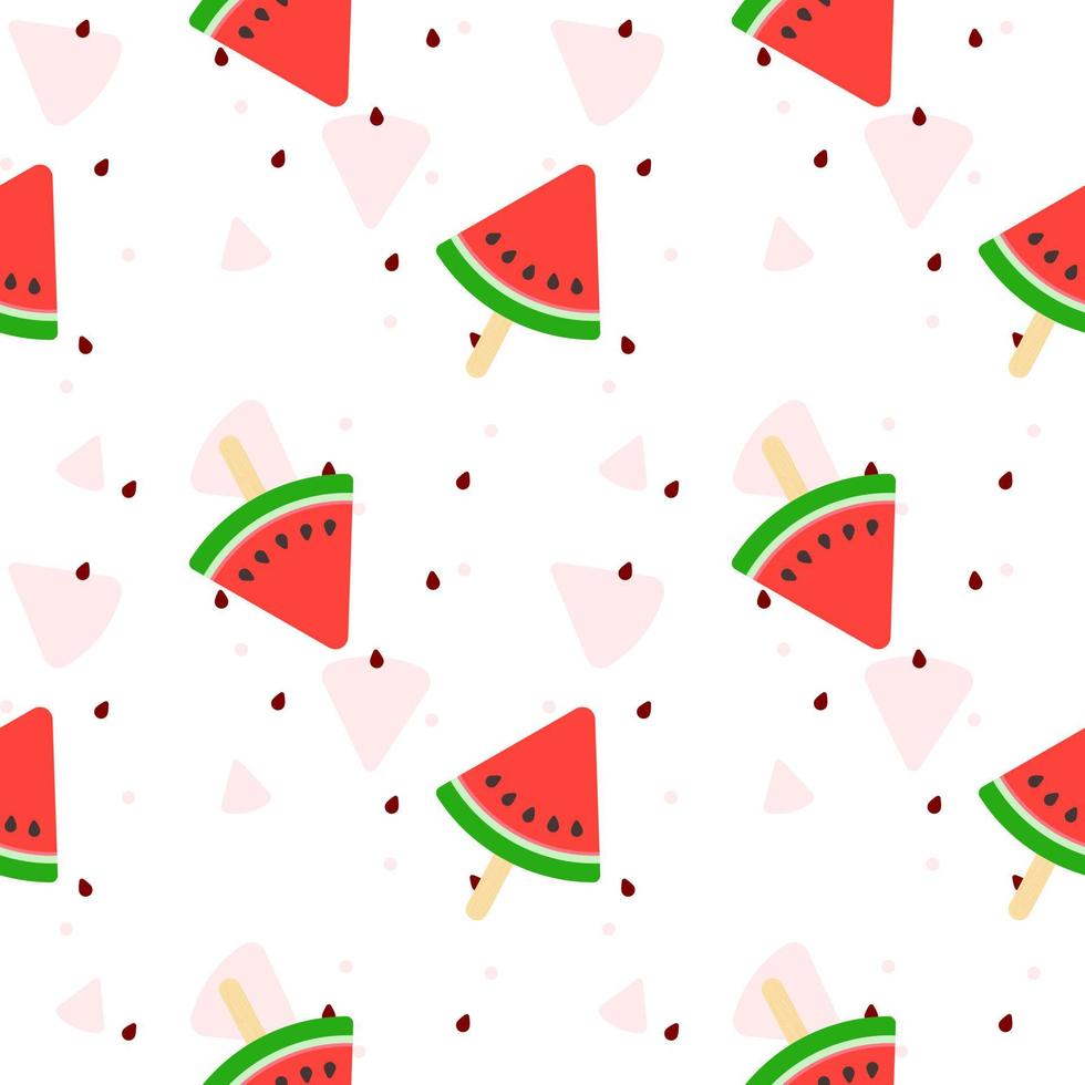 Seamless pattern of watermelon popsicle pattern vector