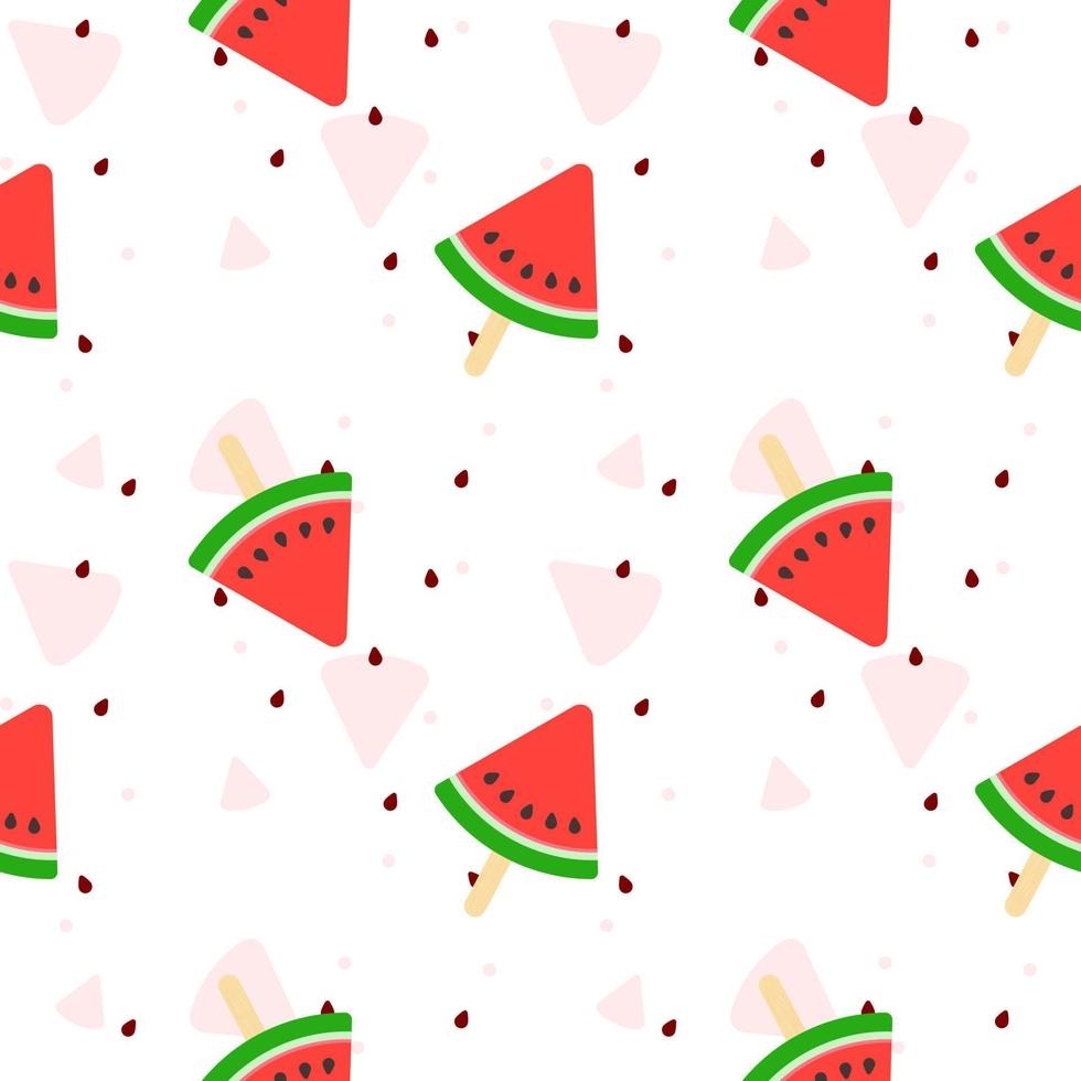 Seamless pattern of watermelon popsicle pattern vector