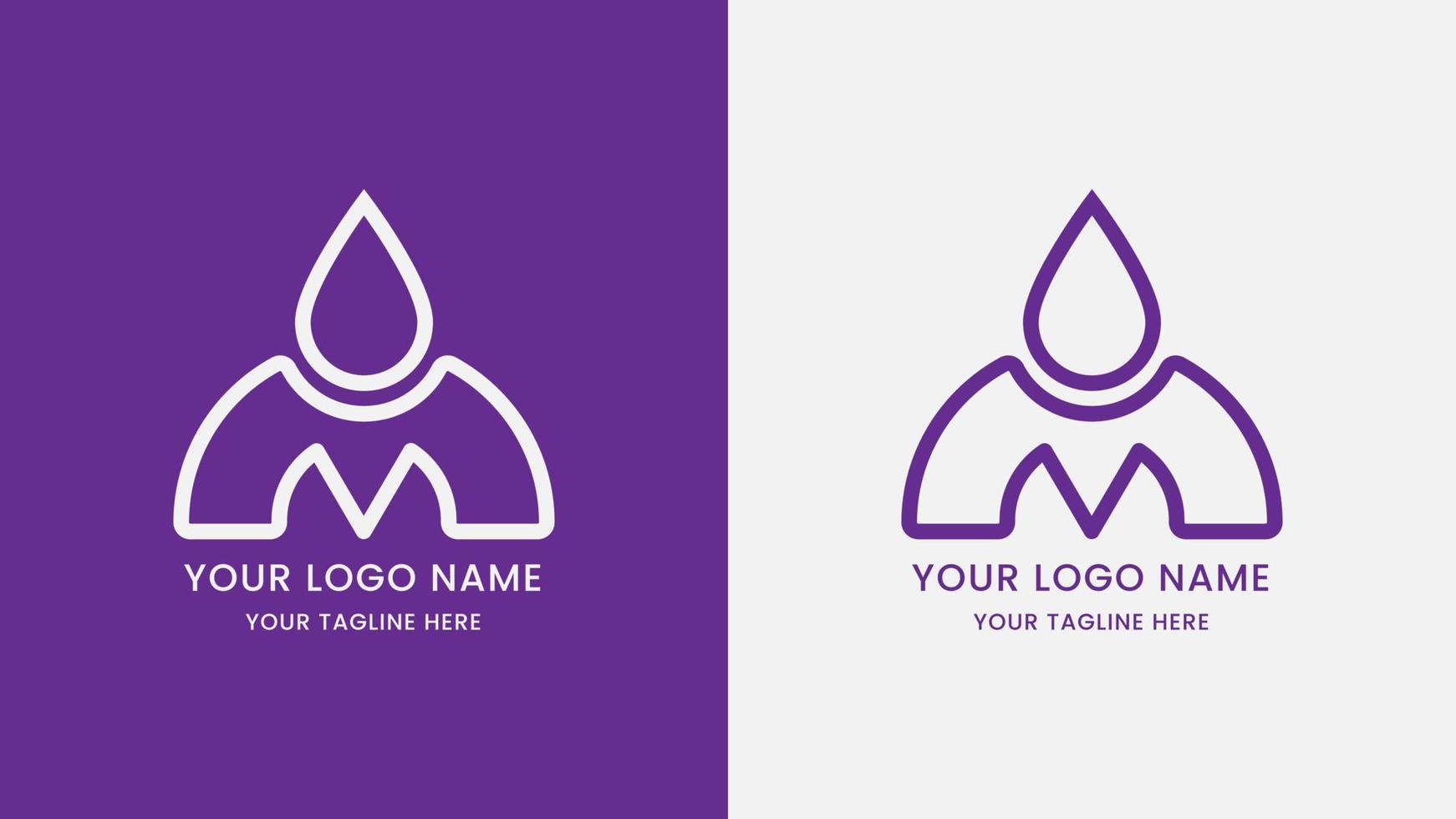 Vector of abstract logo. Simple monogram logo with purple color scheme.