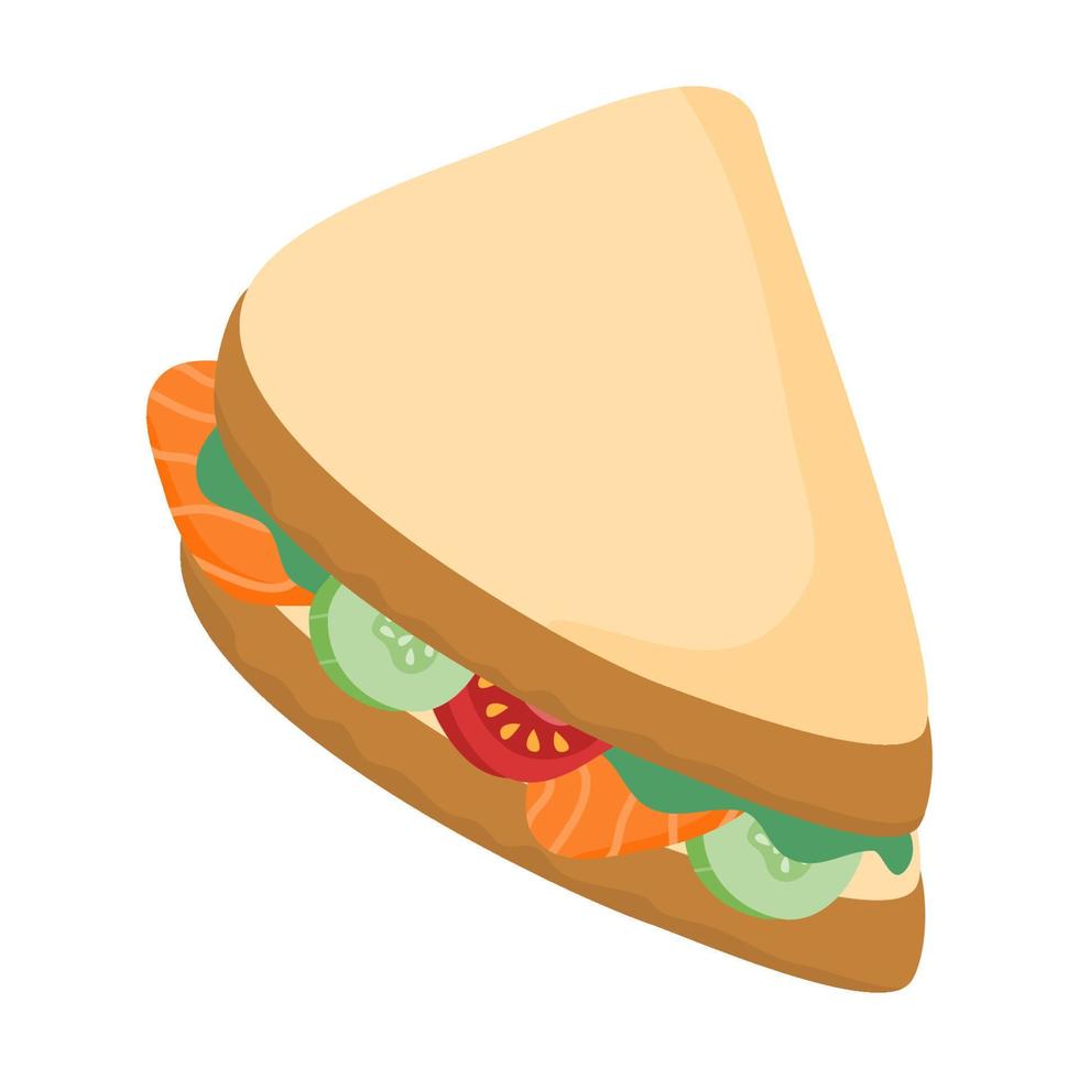 ilustración de sándwich de triángulo vector