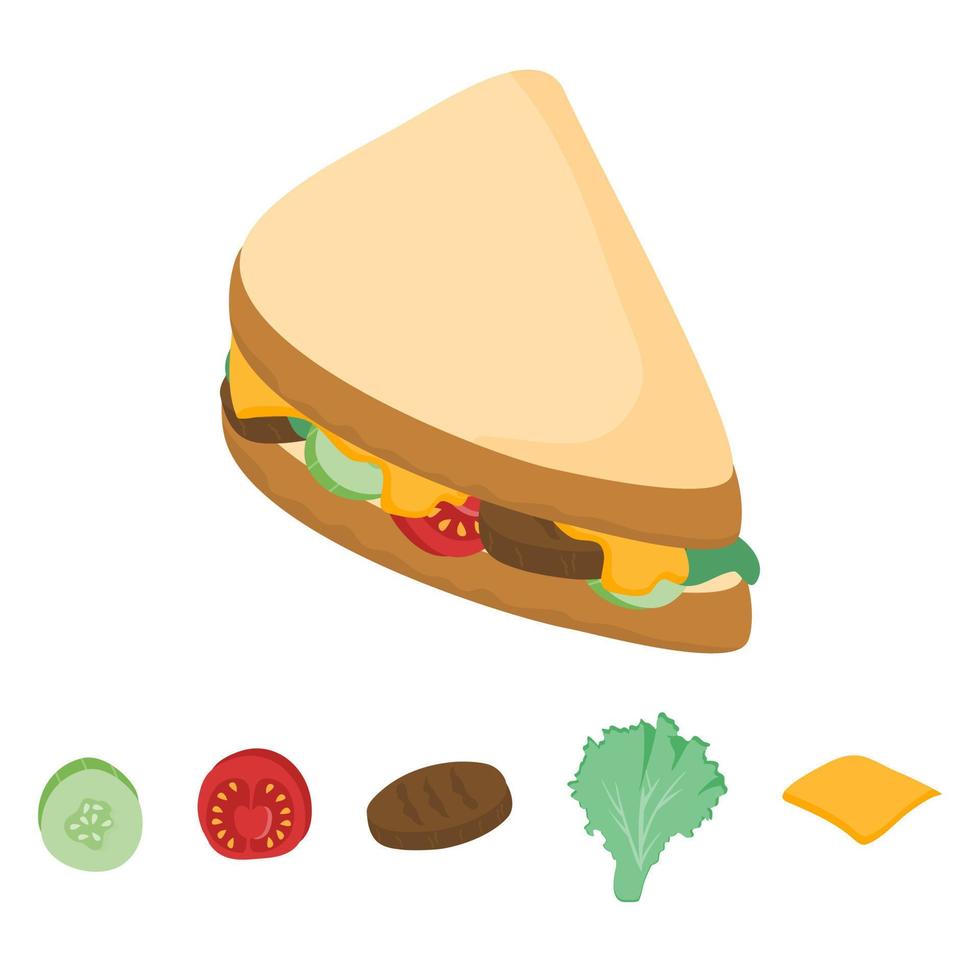 Delicious sandwich fast food vector