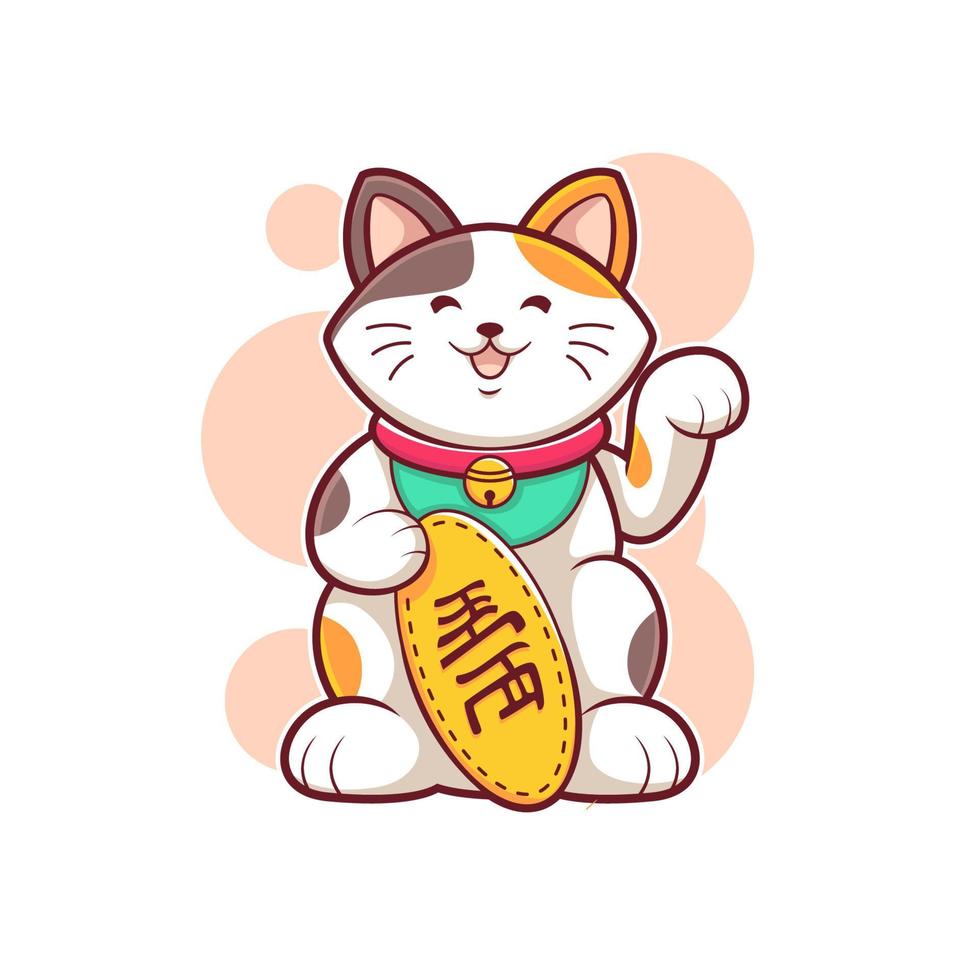 lucky cat cartoon vector illustration design