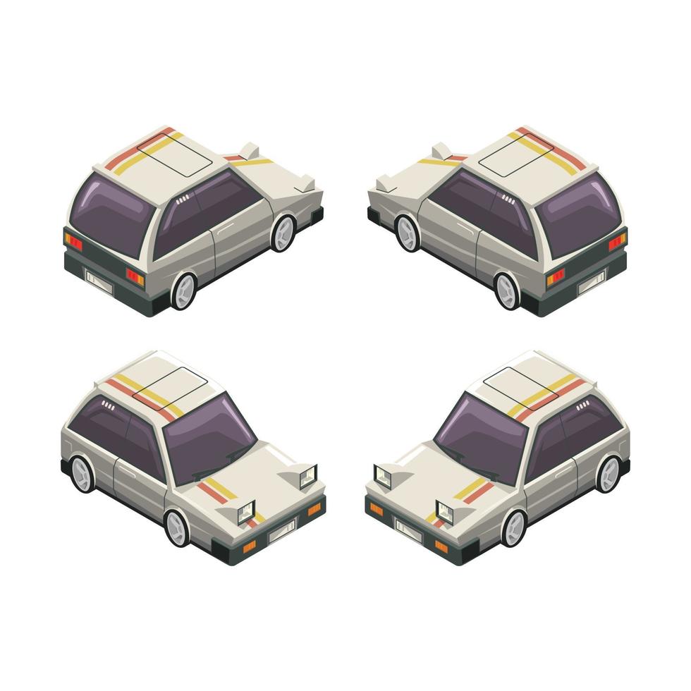 mini cars isometric style vector illustration design