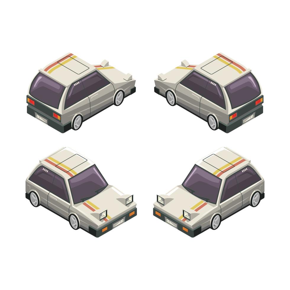 mini cars isometric style vector illustration design