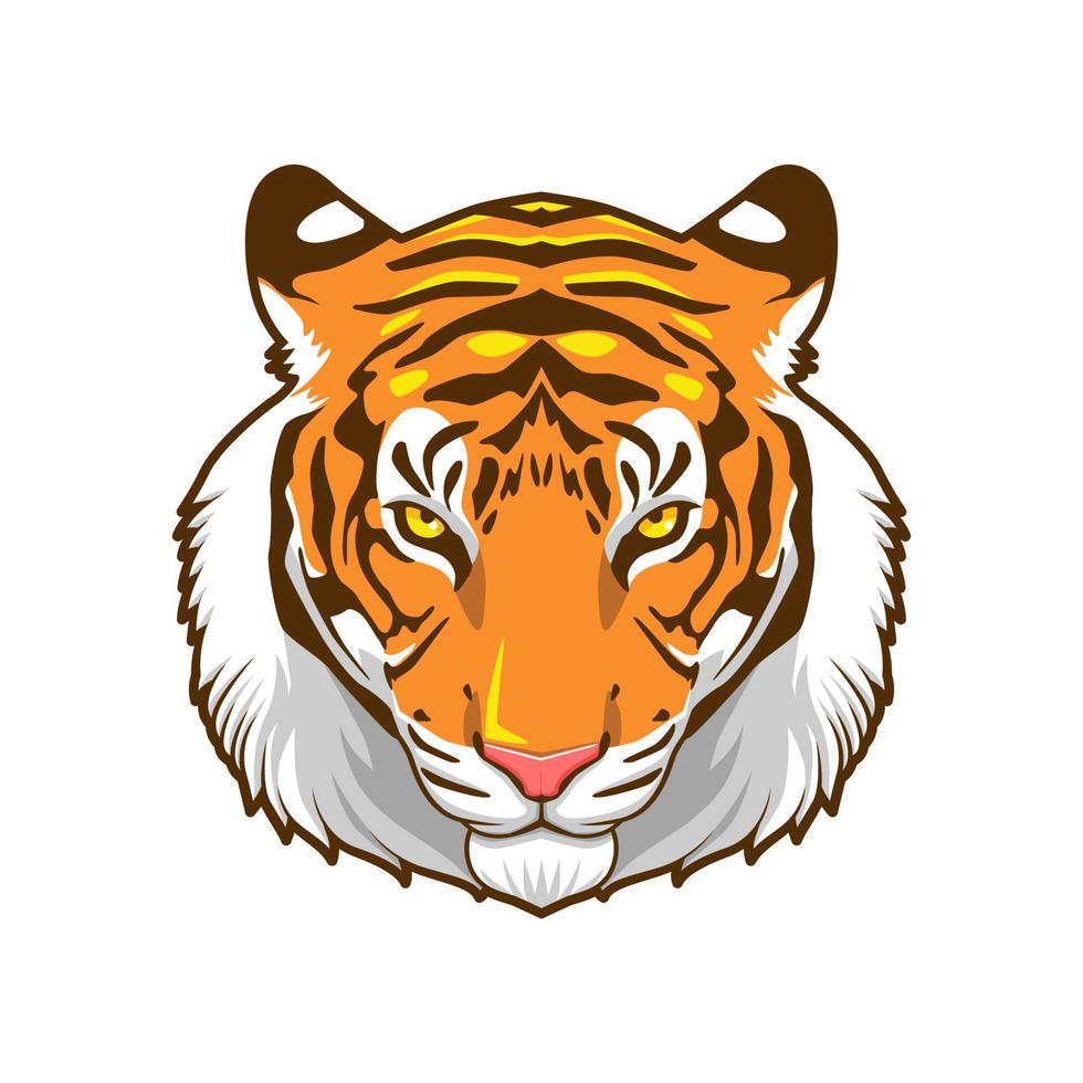 diseño de vector de ilustración de cabeza de tigre