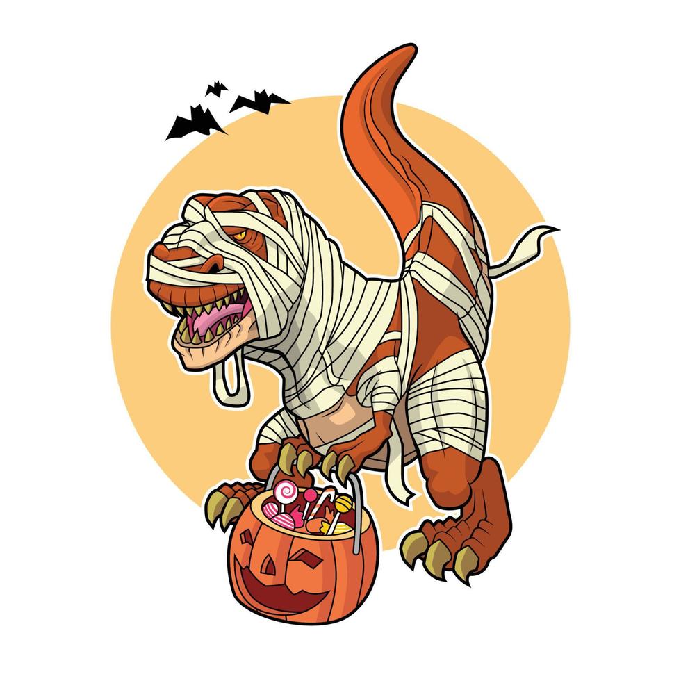 mummy dinosaur vector illustration design