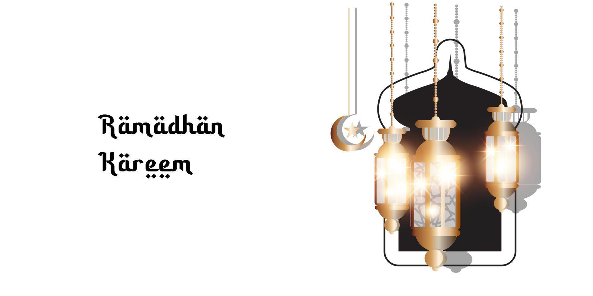 light lantern islamic background vector design