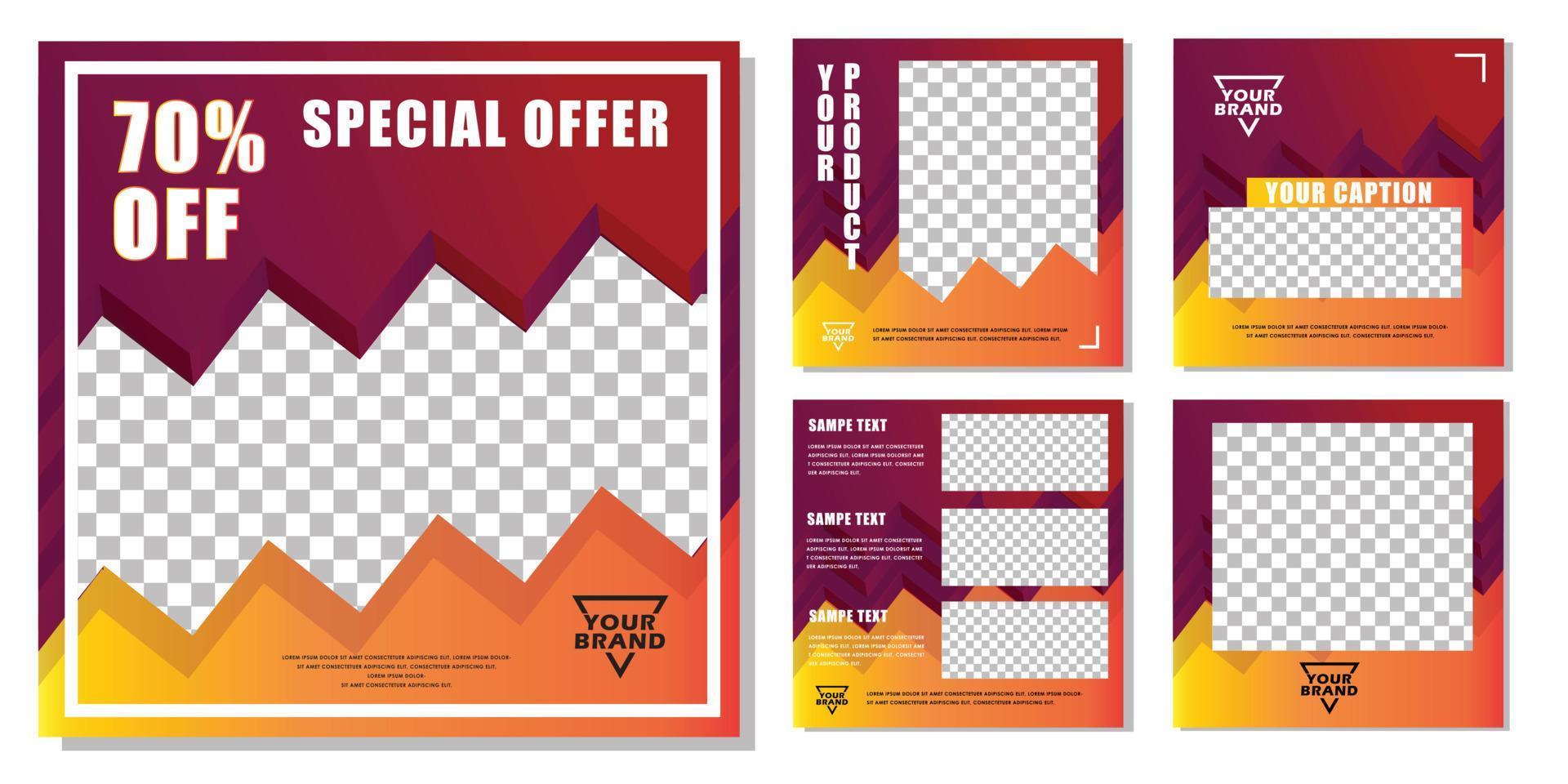 abstrack zigzag social media template background vector design