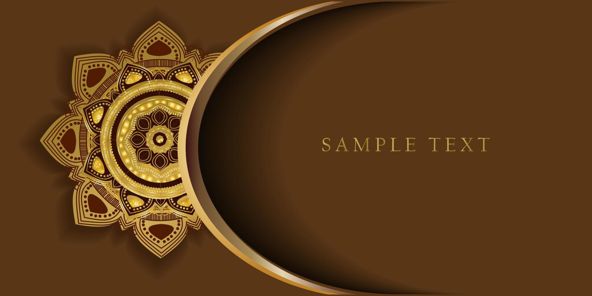 fondo de mandala con diseño de vector de lujo de color marrón