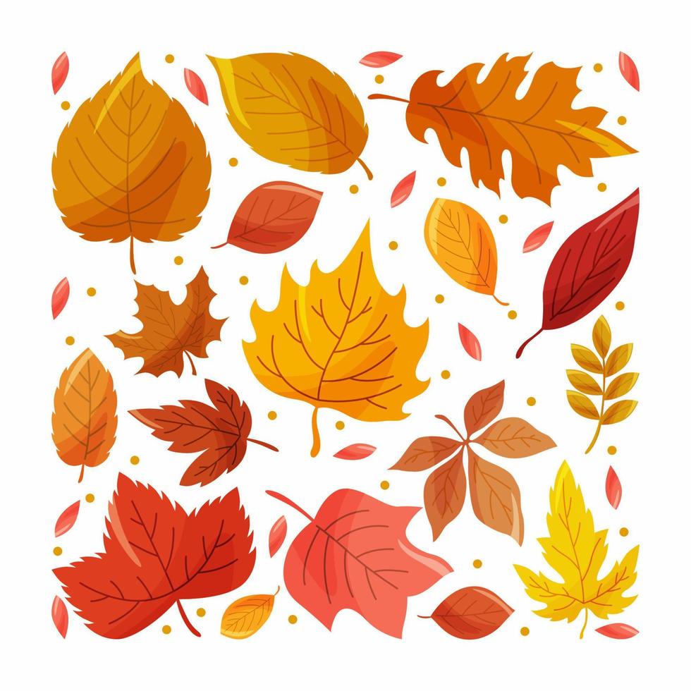 Fallen Leaves Hand Drawn Icon Creative Layout vector