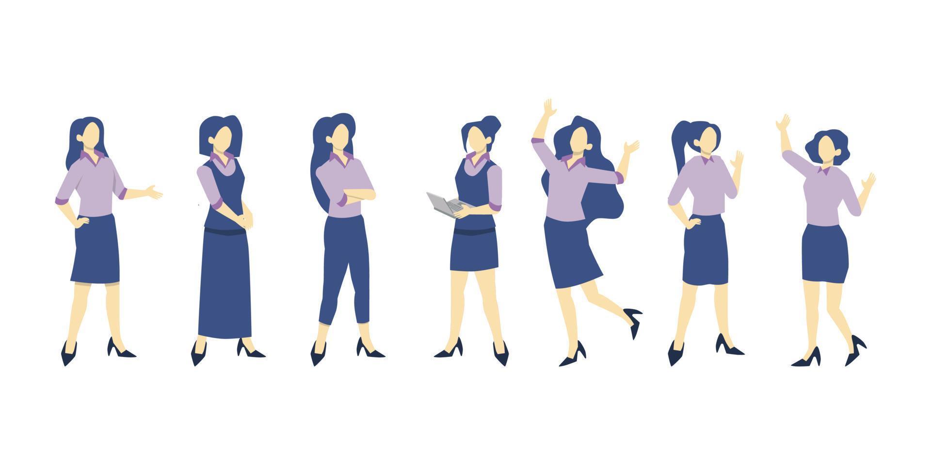 women flat illustration character vector design