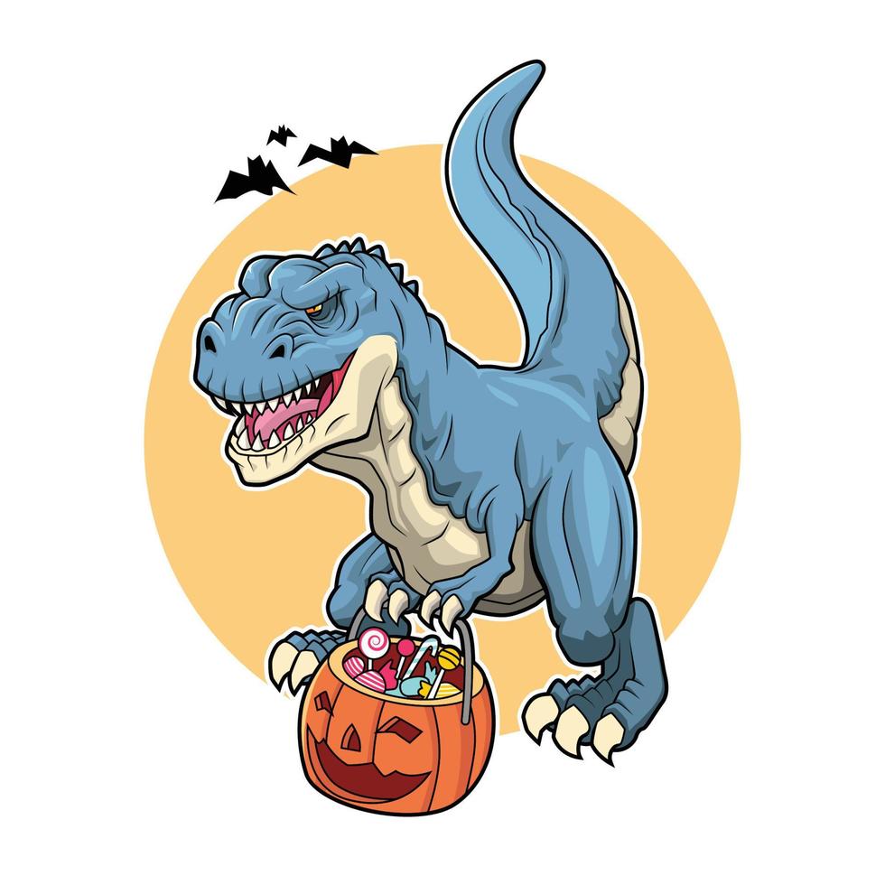 diseño de ilustración de vector de rex de caramelo de helloween