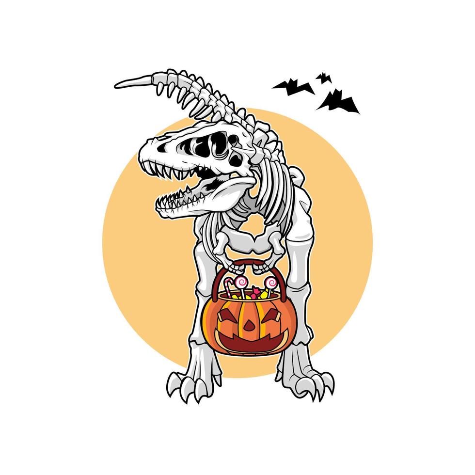 esqueleto helloween saurus vector ilustración diseño