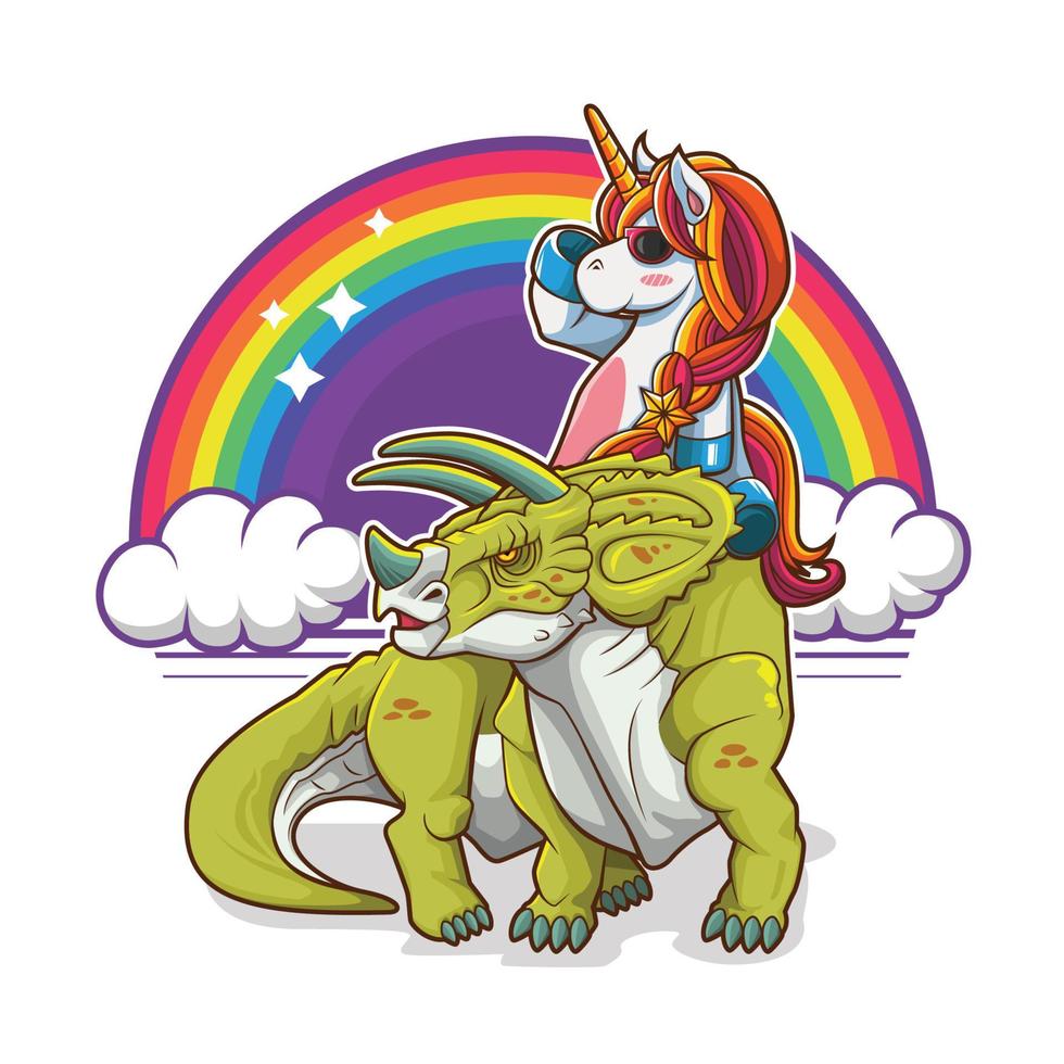 Unicorn Riding Dinosaur T Shirt Triceratops Party Rainbow Unicorn Riding Dinosaur T Shirt Triceratops Party Rainbow