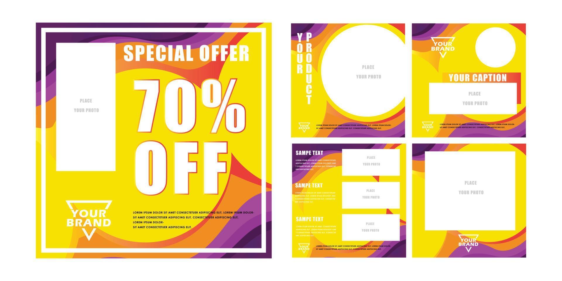 abstrack fluid social media template background vector design