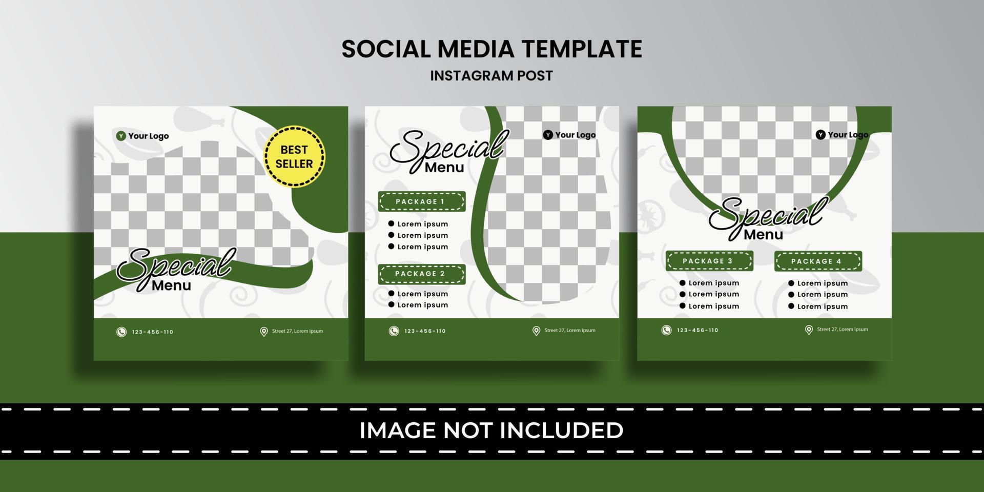 food social media template vector design