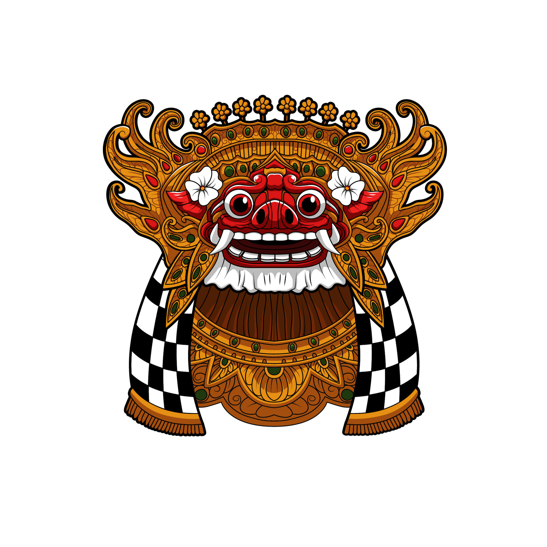 barong cartoon illustration vector design 8601846 Vector Art at Vecteezy