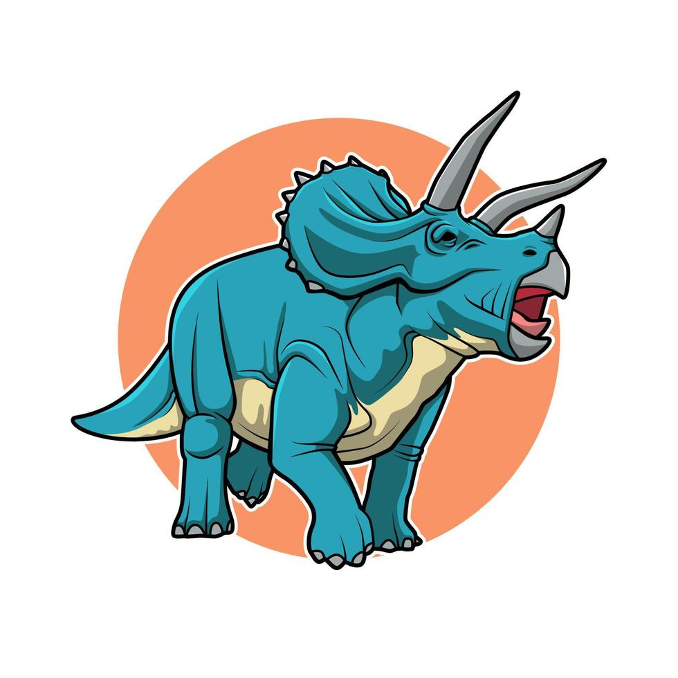 triceratops illustration vector design