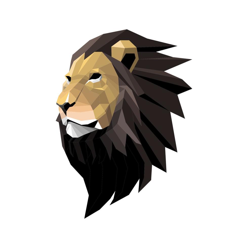 lion head lowpoly logo design vector illustration