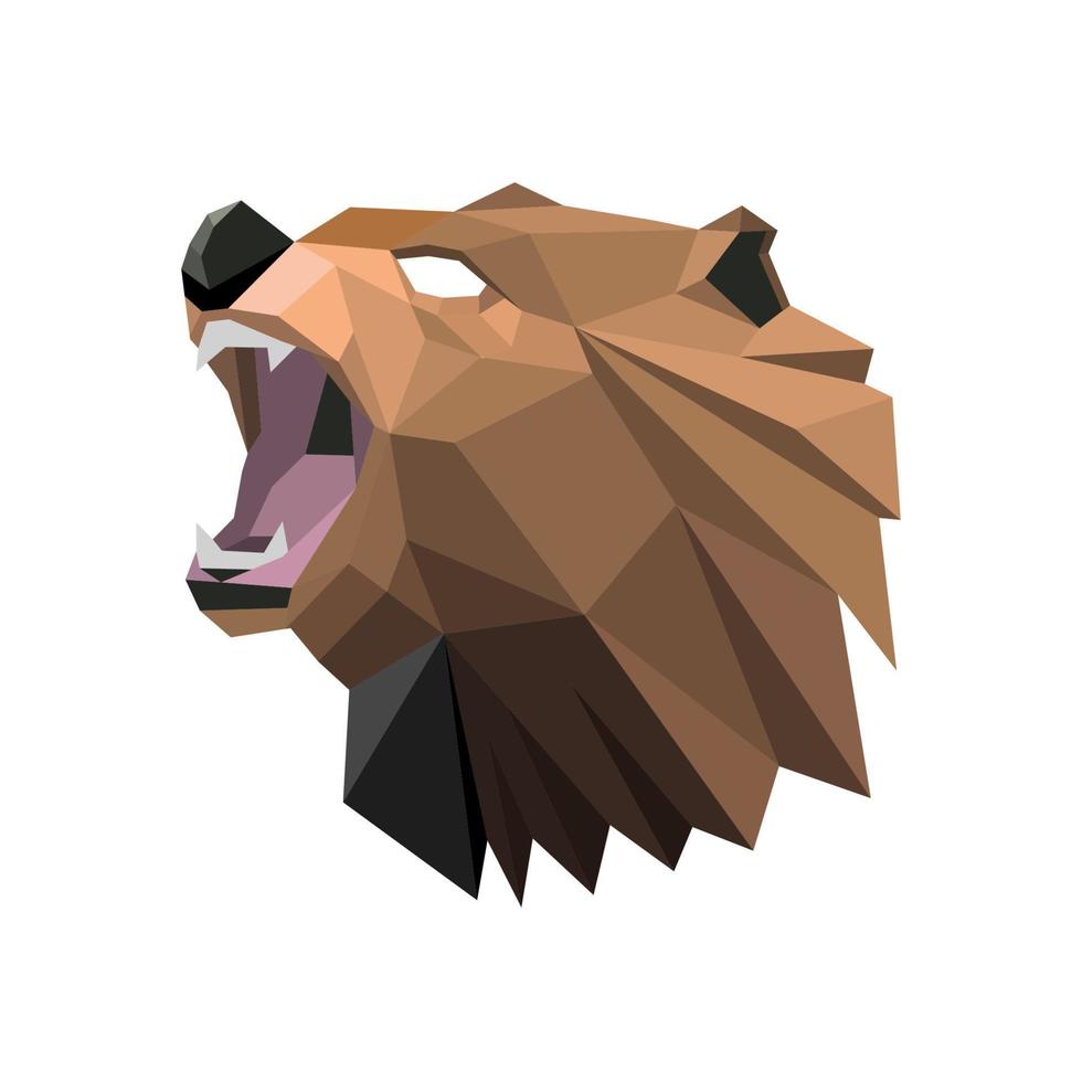 bear low poly vector illustration design