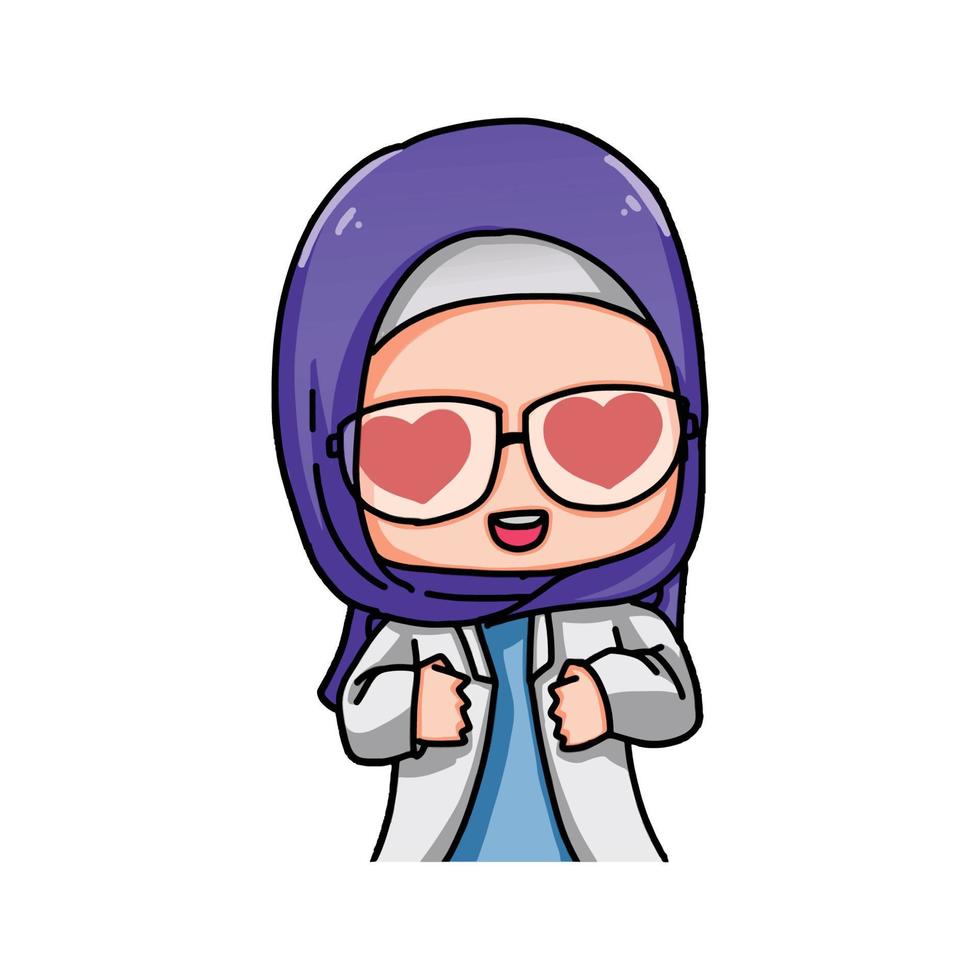 Cute Women Wearing Hijab vector