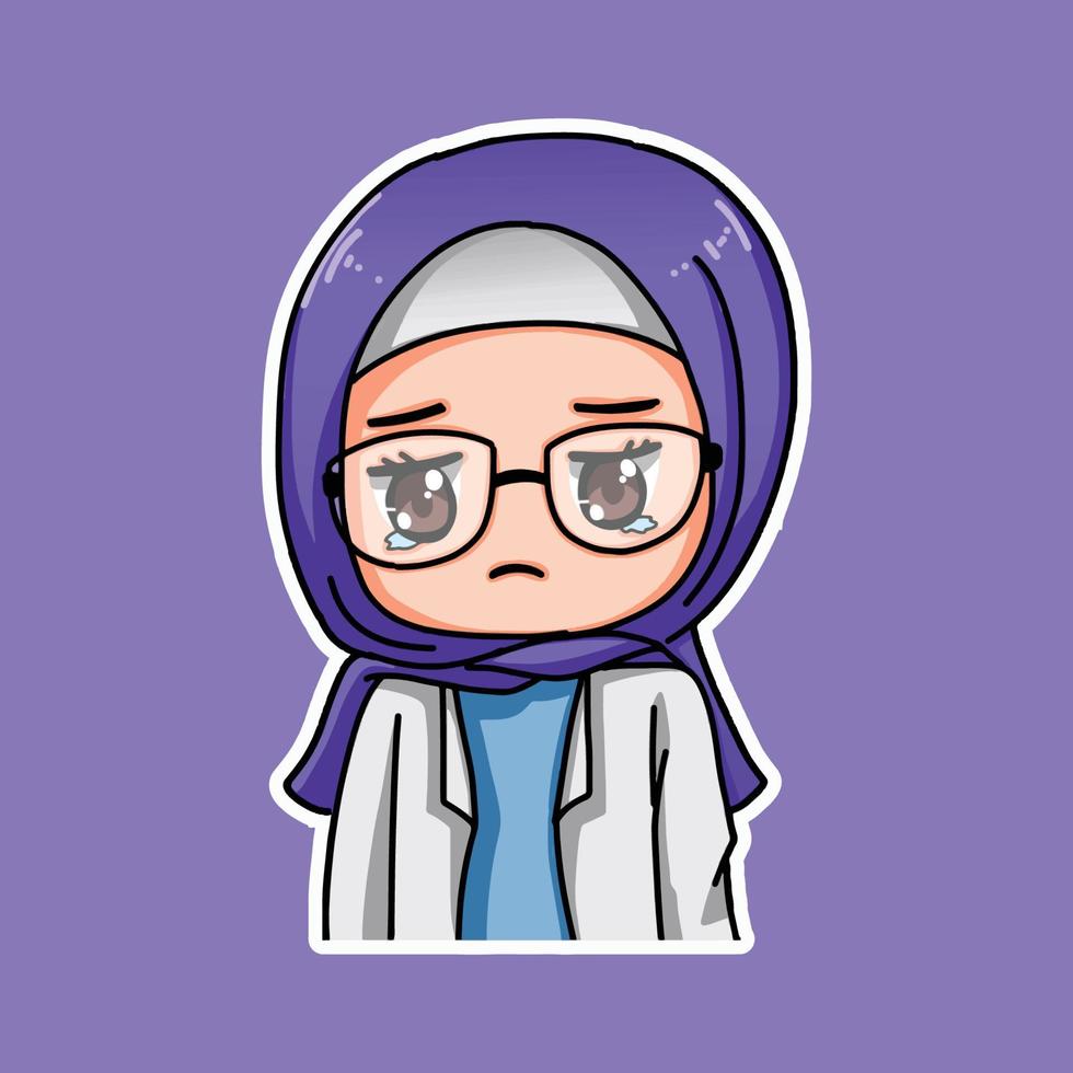 Cute Women Wearing Hijab vector