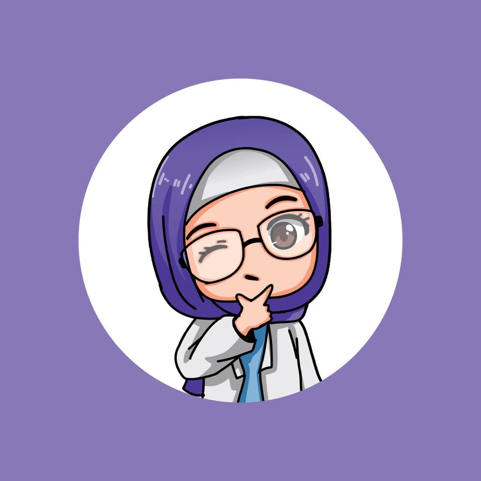 Cute Women Wearing Hijab vector