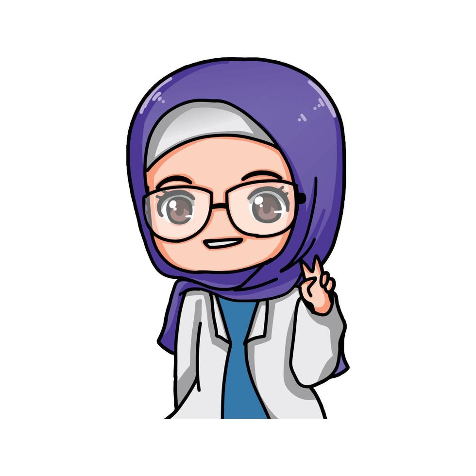 Cute Women Wearing Hijab vector