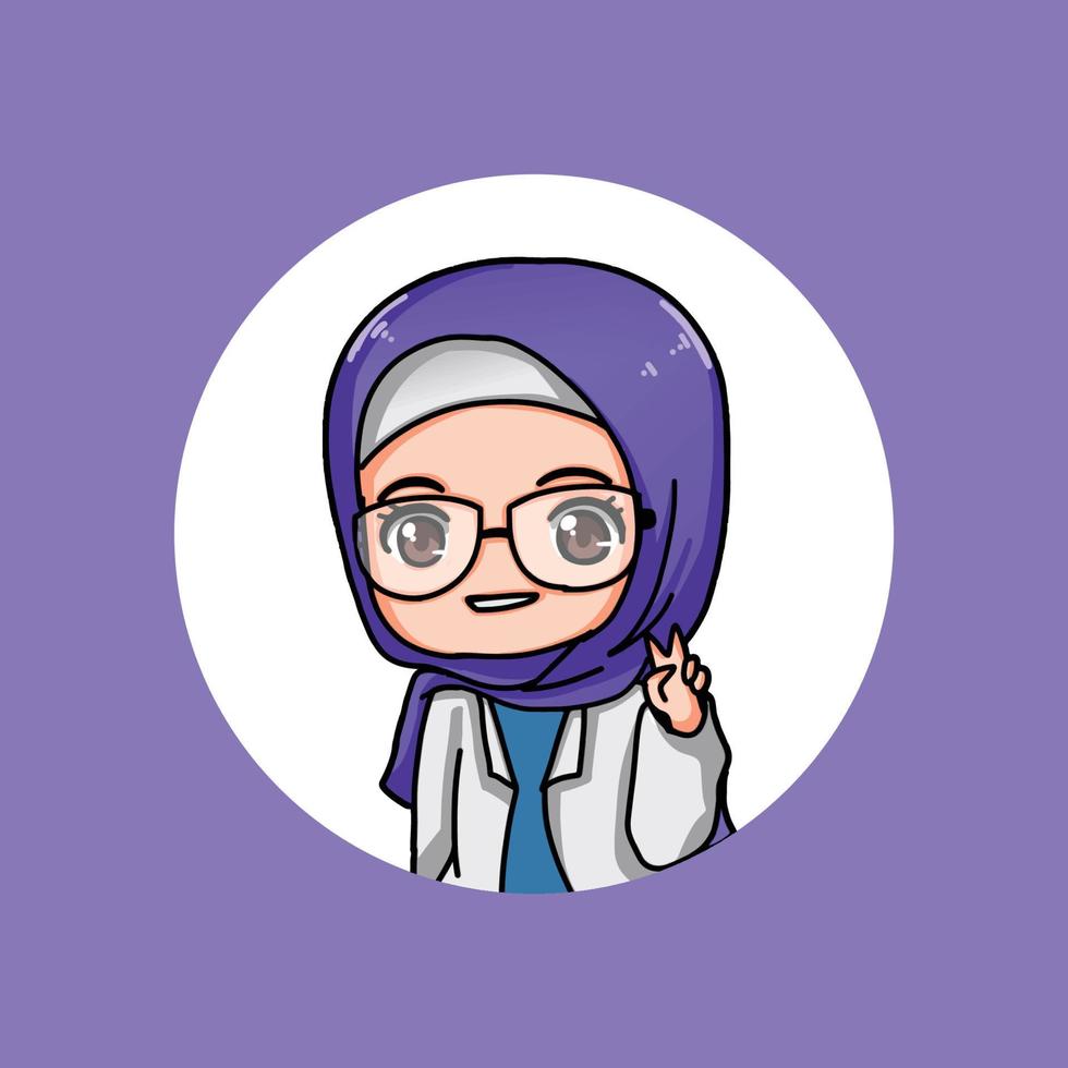 Cute Women Wearing Hijab vector