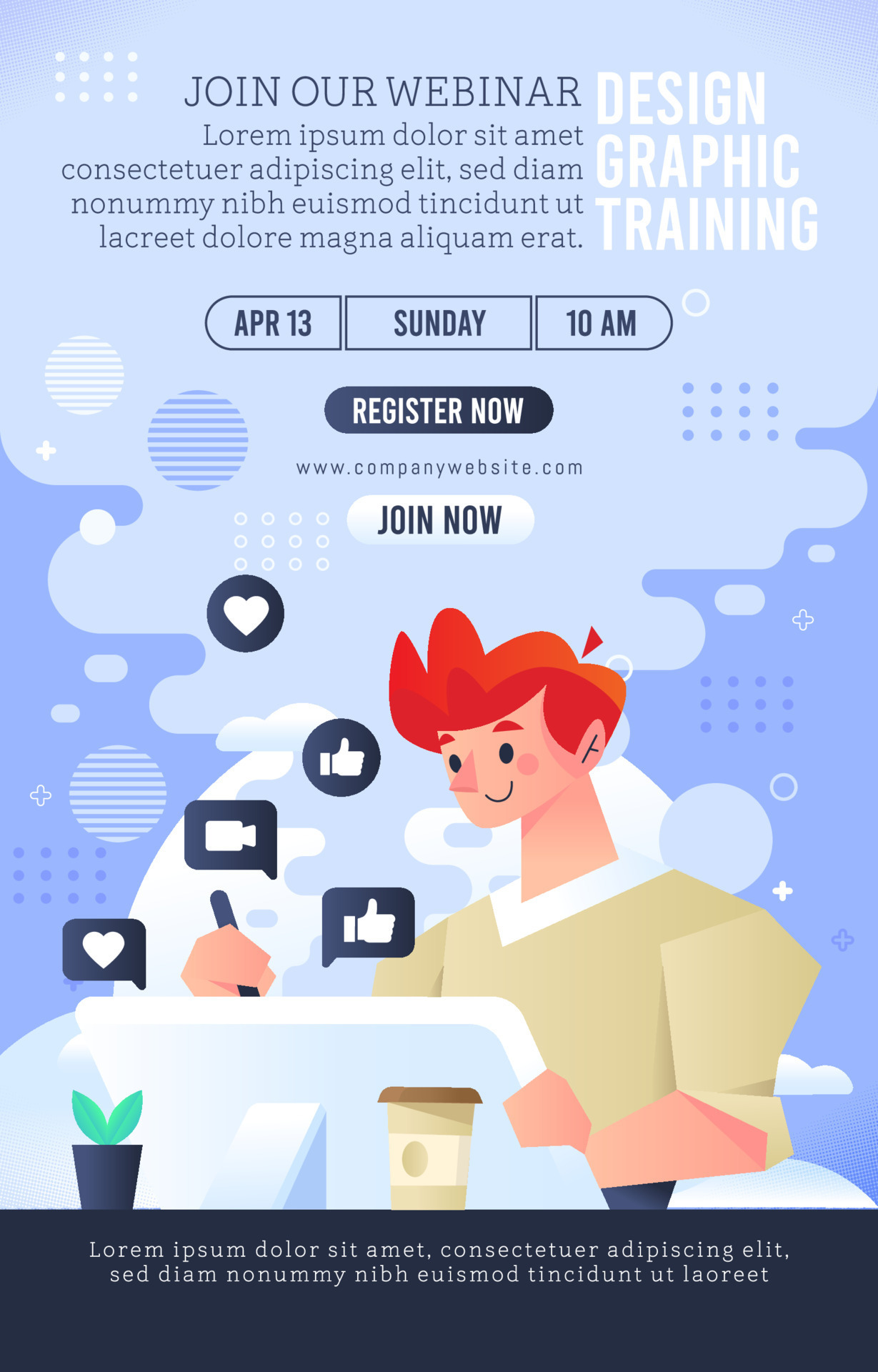 Design Graphic Training Webinar Poster 8601927 Vector Art at Vecteezy