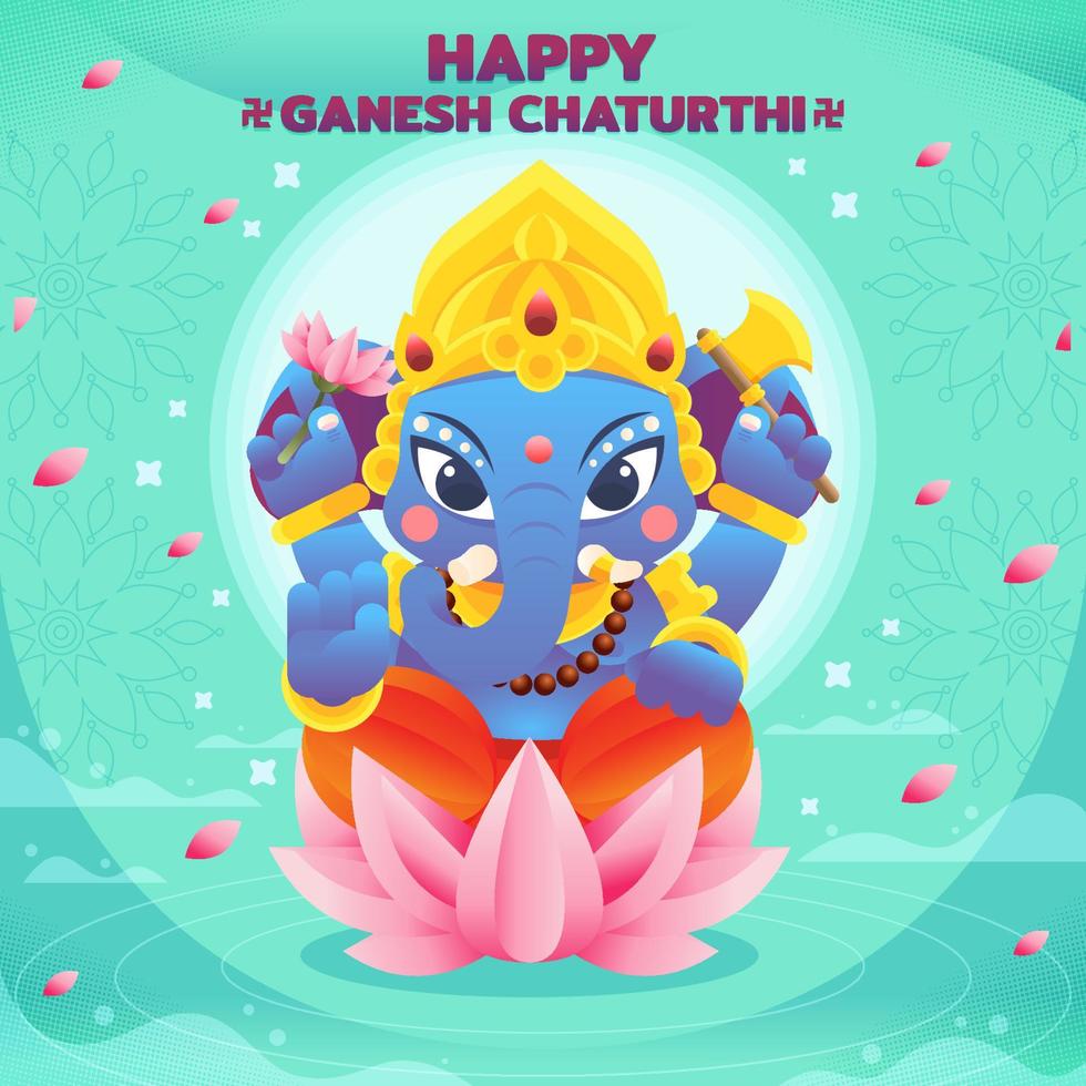 Celebrating The Birth Of Lord Ganesha 8601939 Vector Art at Vecteezy