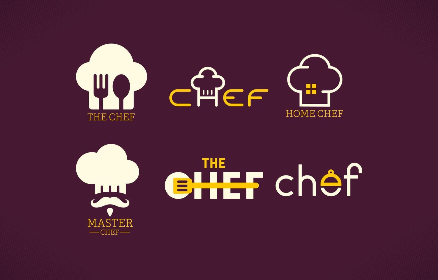 Chef Kitchen Logo Set vector