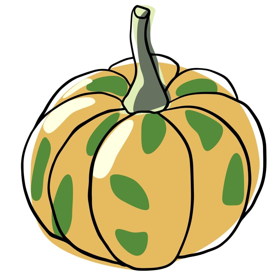 Vector hand-drawn doodle sketch pumpkin. For print, wallpaper, packaging paper design, textiles, notebooks, notepads, tableware, and other things.