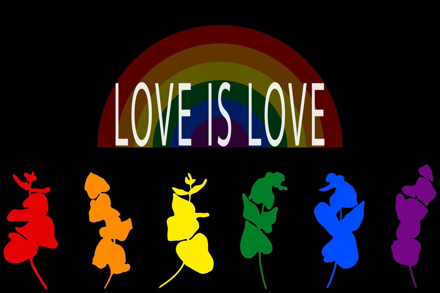 el amor es texto de amor. bandera del arco iris banner del mes del orgullo lgbtq con los colores de la bandera lgbt. ilustración vectorial para el mes del orgullo. concepto del mes del orgullo lgbt. vector