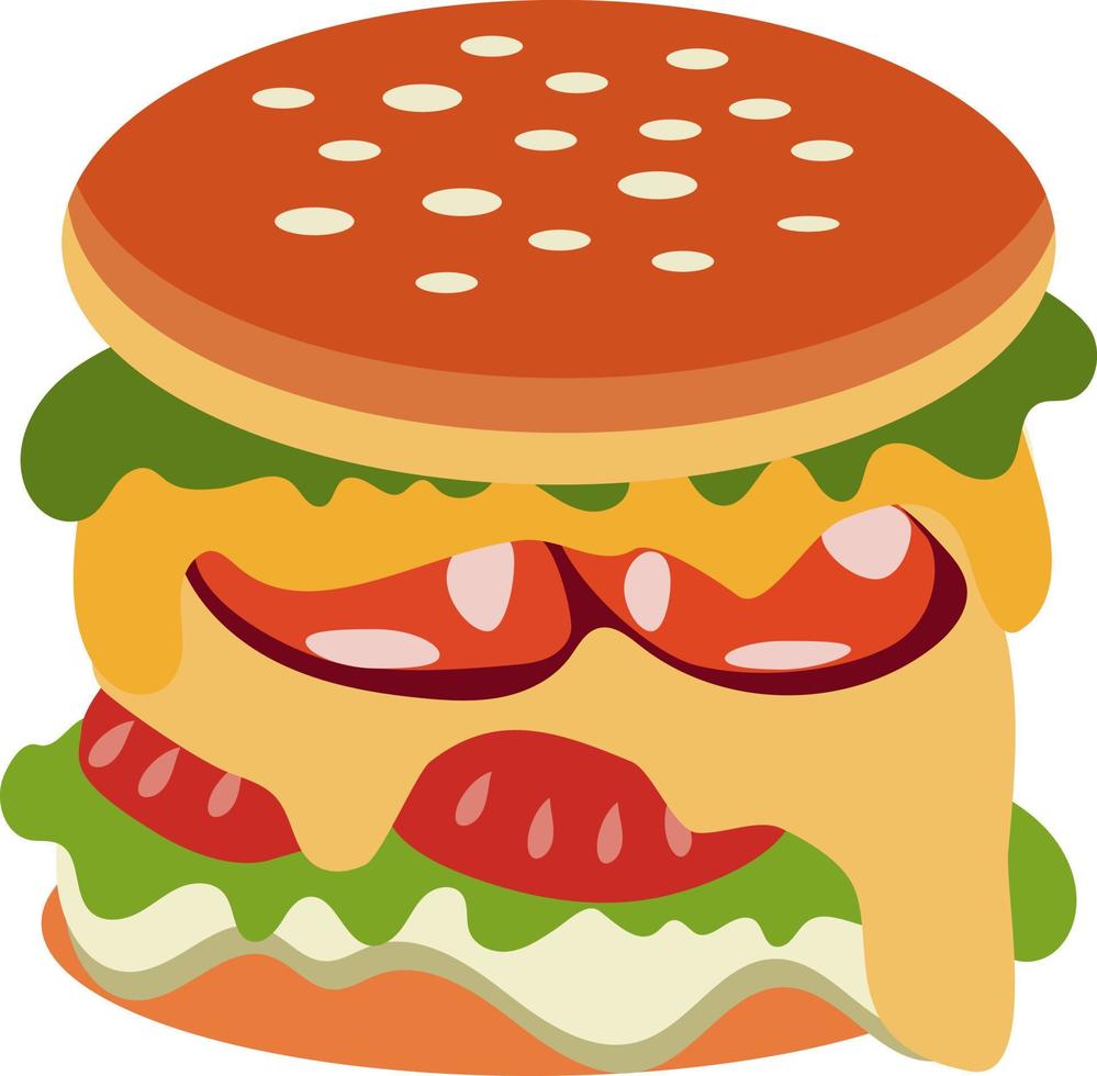 hamburguesa. ilustración de comida callejera dibujada a mano. vector