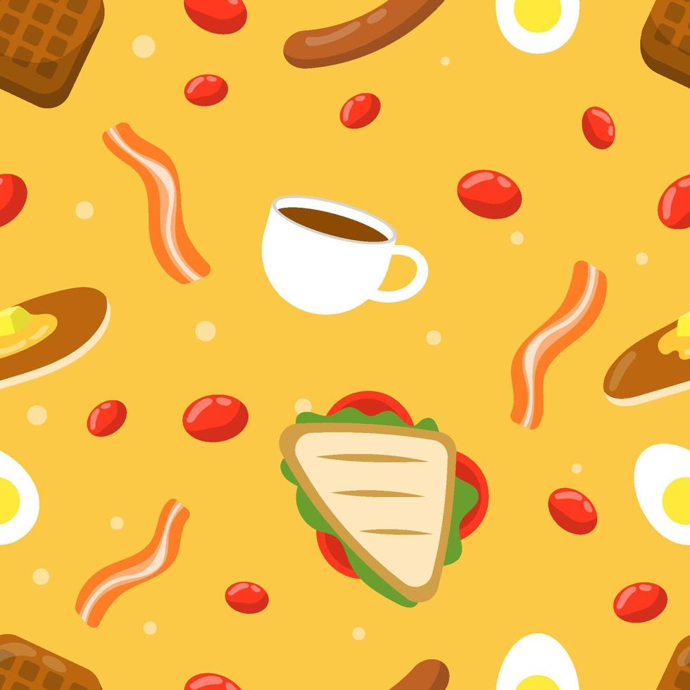 Seamless Western Breakfast Pattern vector