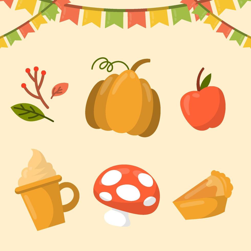 Fall Activity Pumpkin Hunt Icon Collection vector