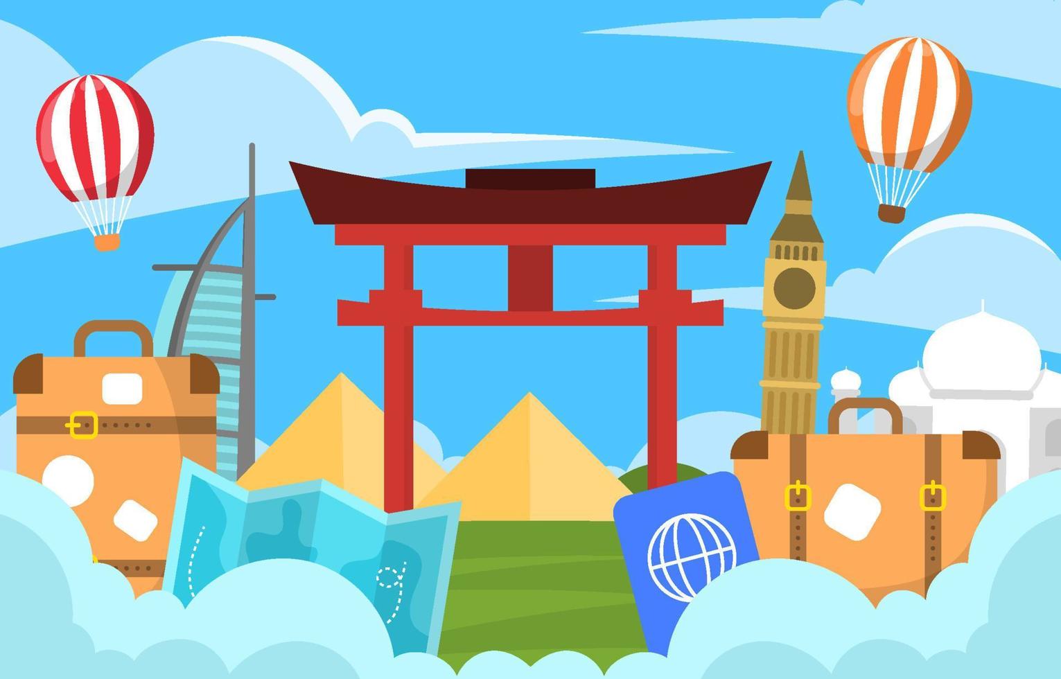 World Tourism Day Festivity Background vector