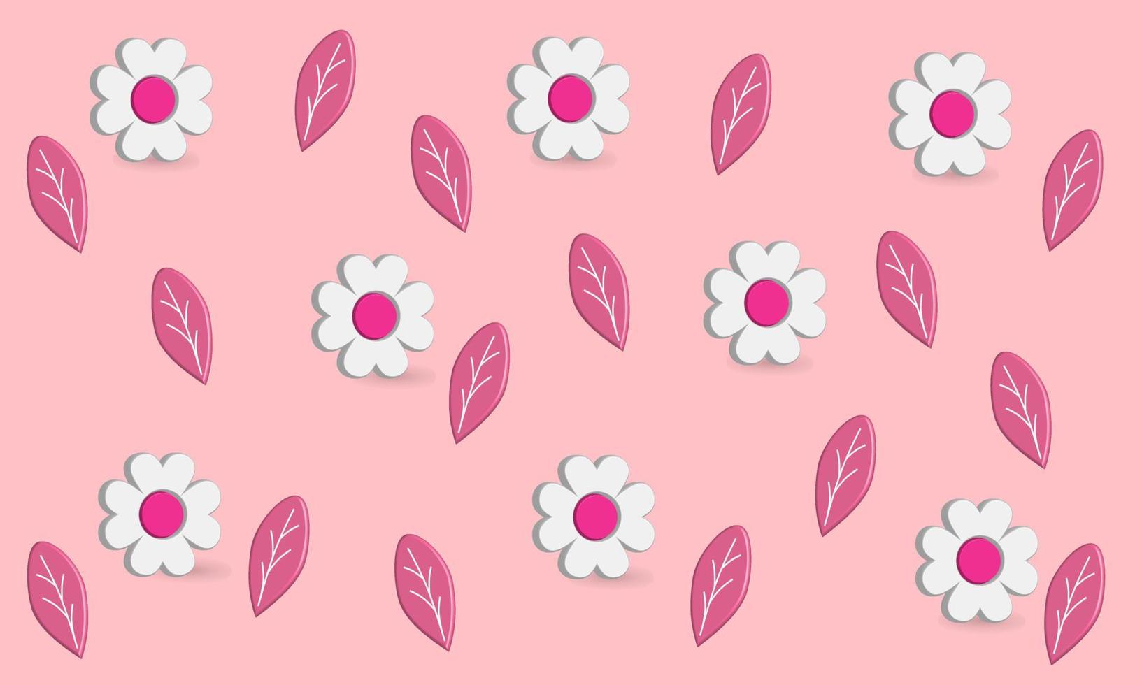 White flower and leaf pattern best for four background and backdrop, nature theme. vector