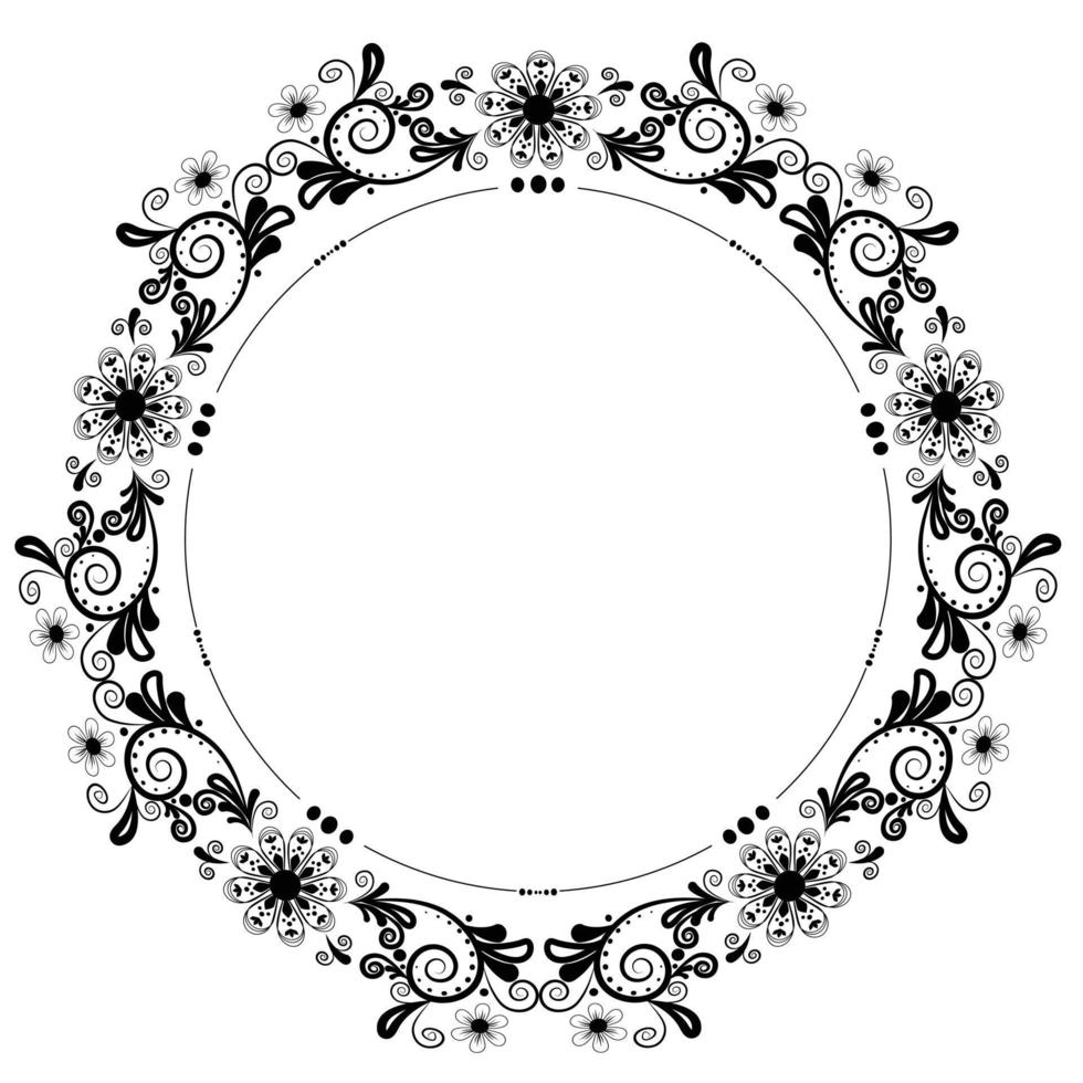 Decorative Round Classic Vintage Frame and Border vector
