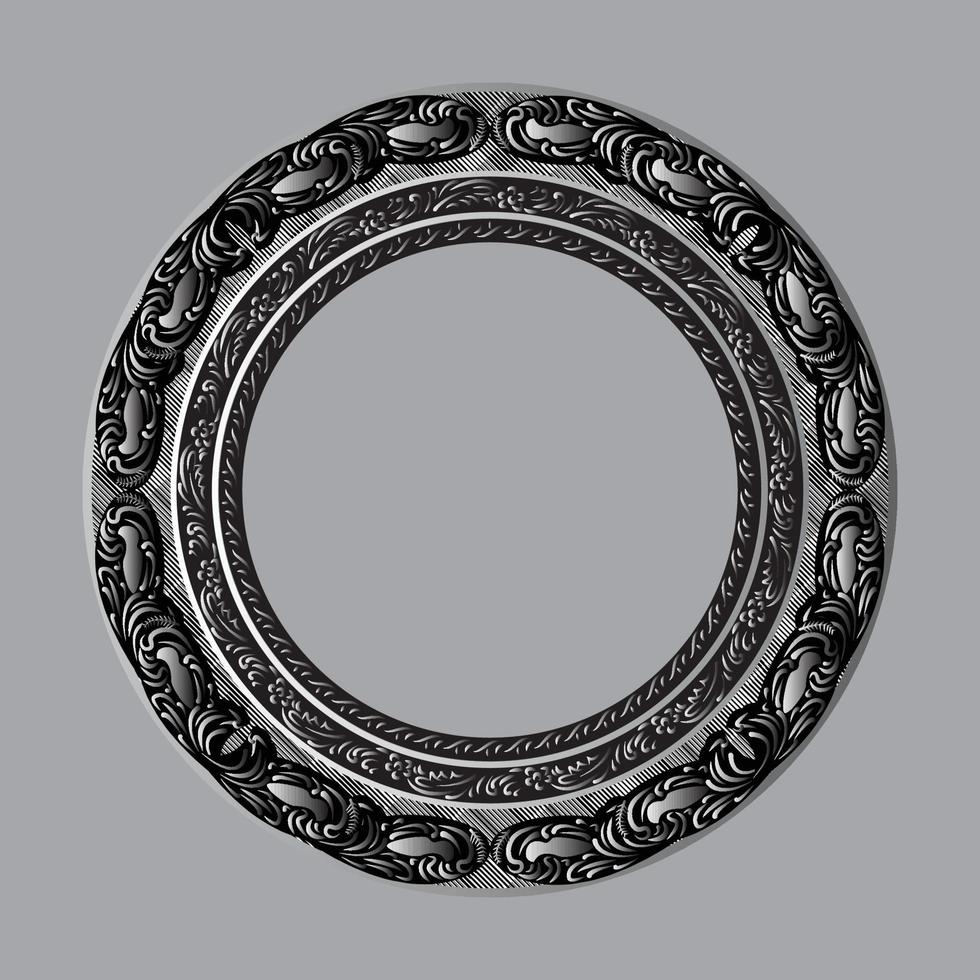 Circle metal frame vector