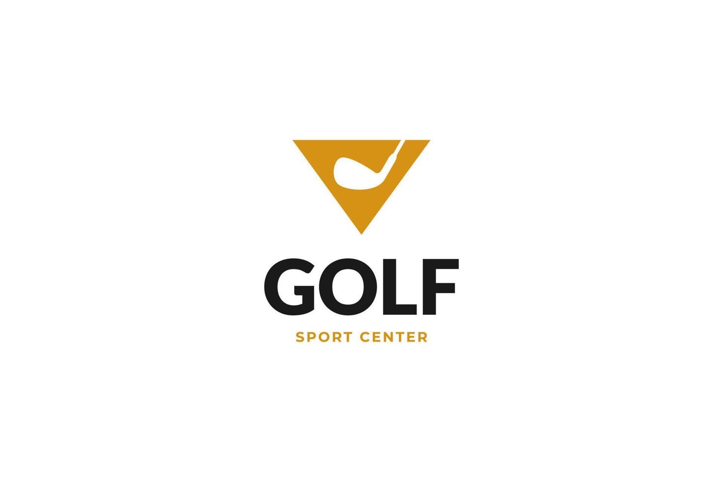 diseño de ilustración de icono de vector de logotipo de bate de golf plano