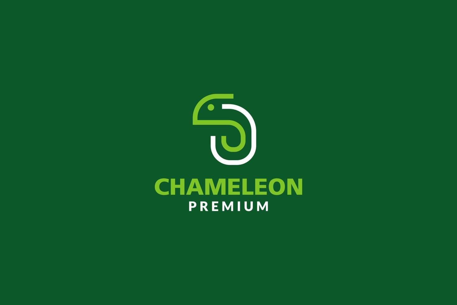 plantilla de diseño de logotipo de camaleón plano vector