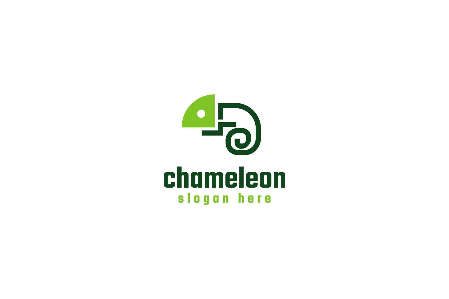 Flat chameleon logo design template vector