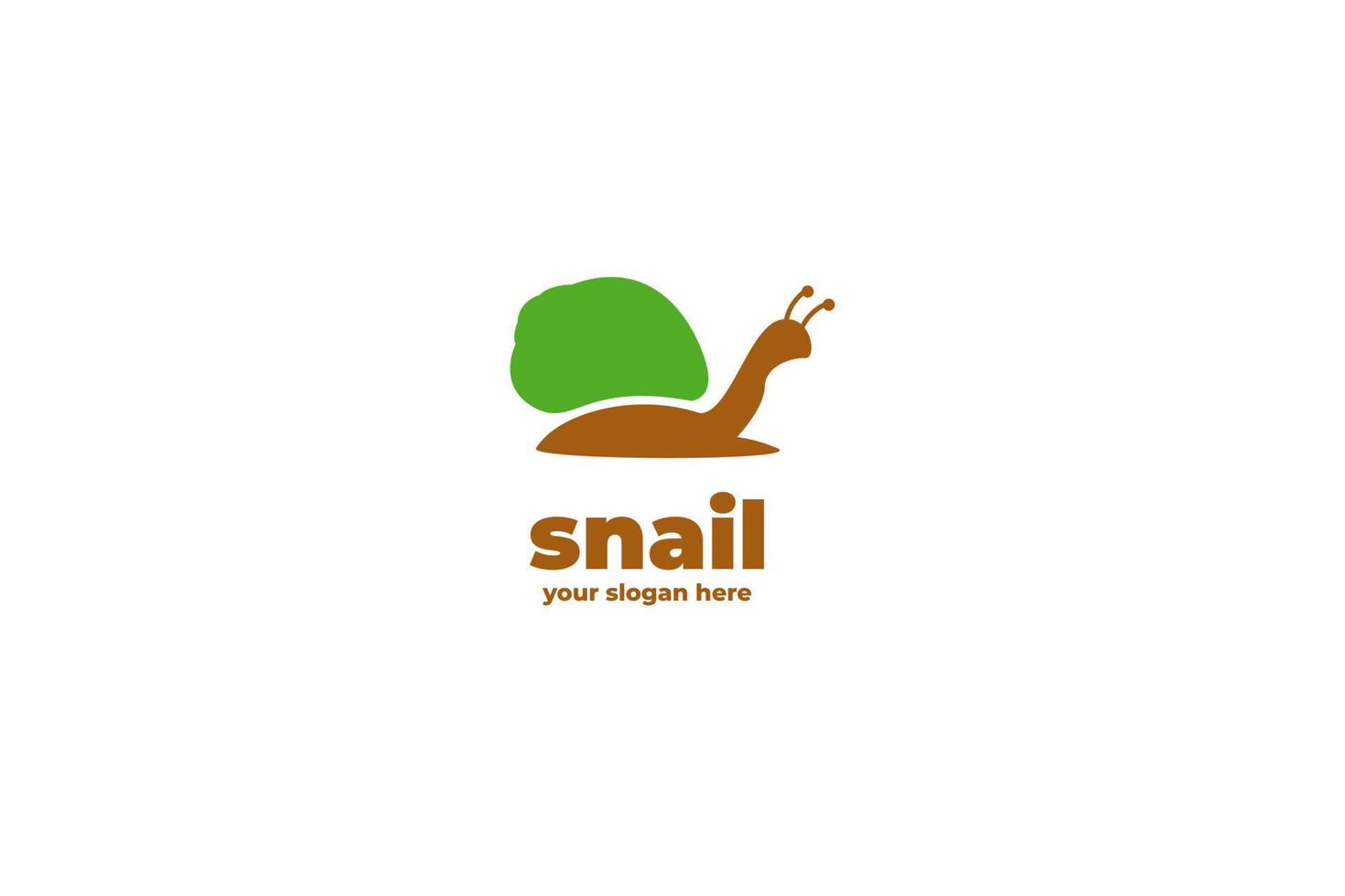 Green circle home snail logo design inspiration vector